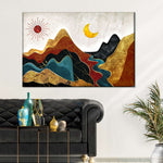 Textured Mountain Landscape Abstract Wall Art