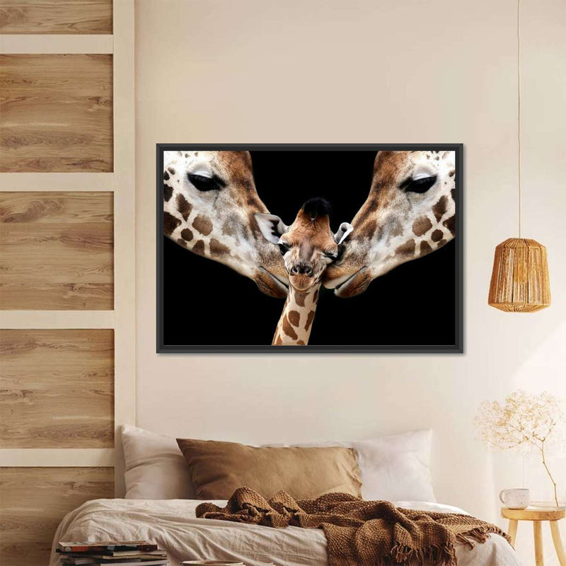 Happy Giraffe Family Wall Art