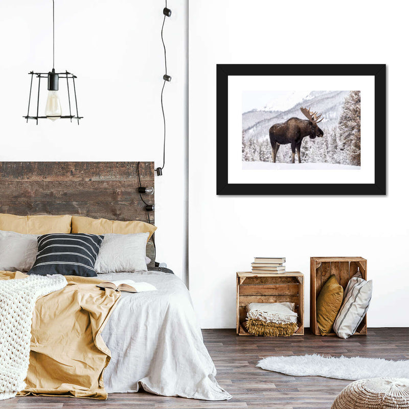 Snowy Moose Wall Art