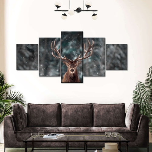 Snowy Noble Deer Wall Art