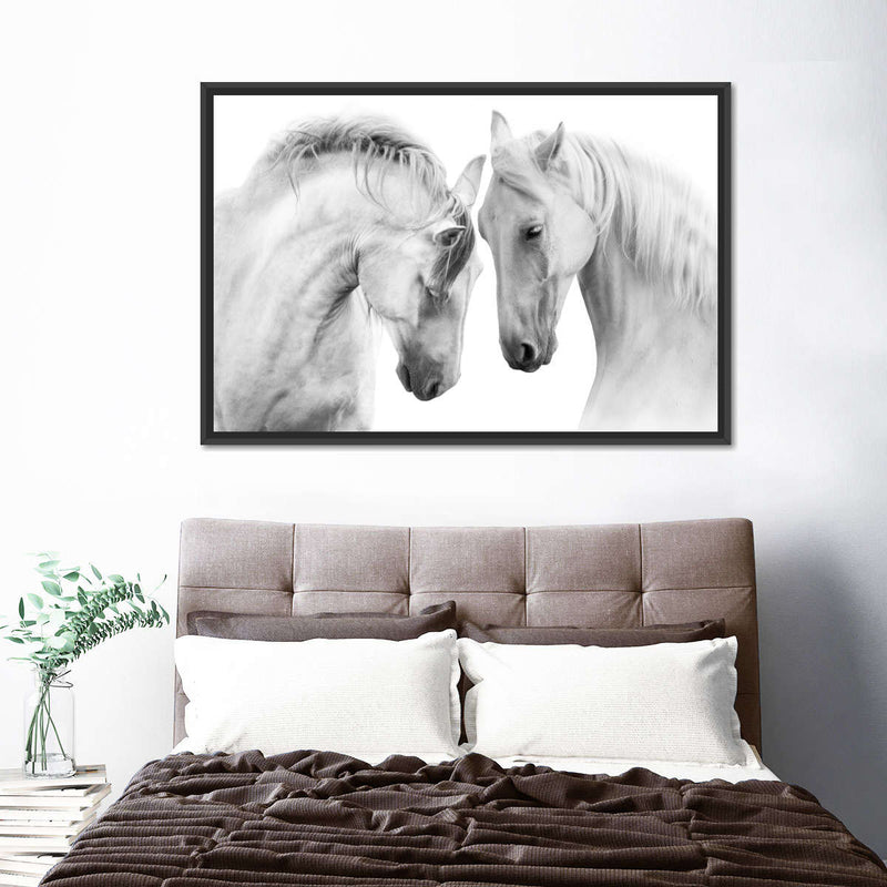 White Horse Couple Wall Art