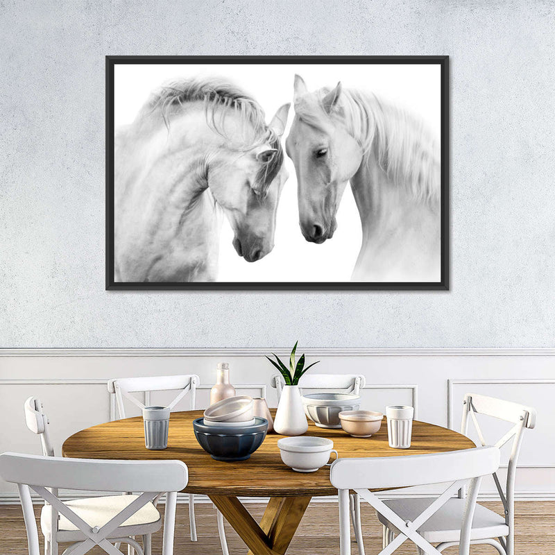 White Horse Couple Wall Art
