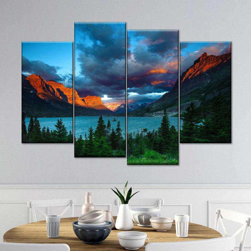 St. Mary Lake Dramatic Sunrise Wall Art
