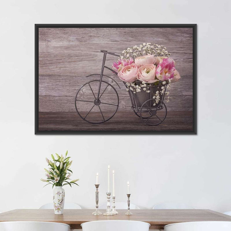 Ranunculus Bicycle Vase Wall Art