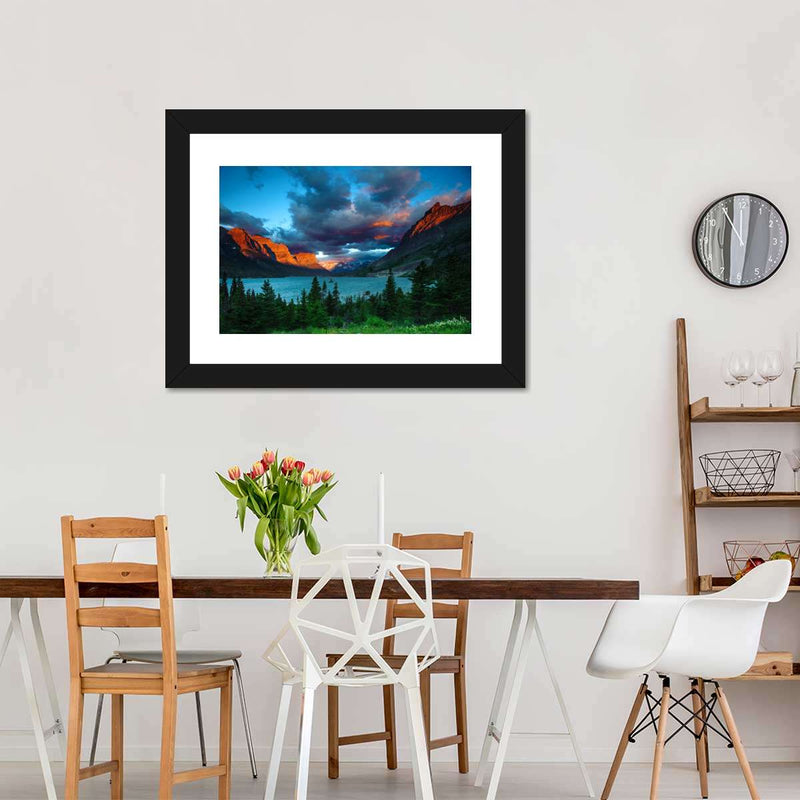 St. Mary Lake Dramatic Sunrise Wall Art