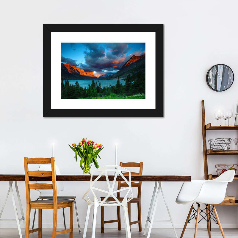 St. Mary Lake Dramatic Sunrise Wall Art