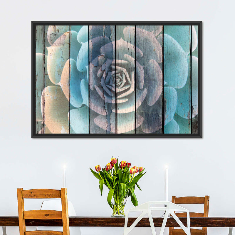 Rustic Blooming Succulent Wall Art