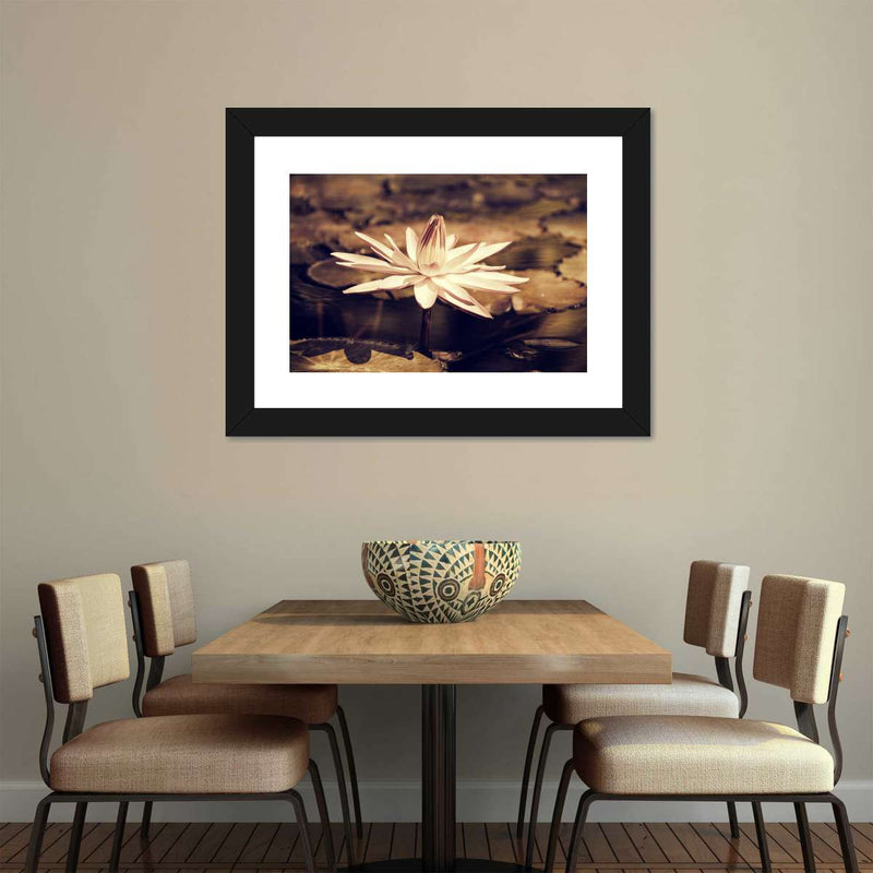 Sepia Lotus Flower Wall Art