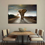 Walking Lone Elephant Wall Art