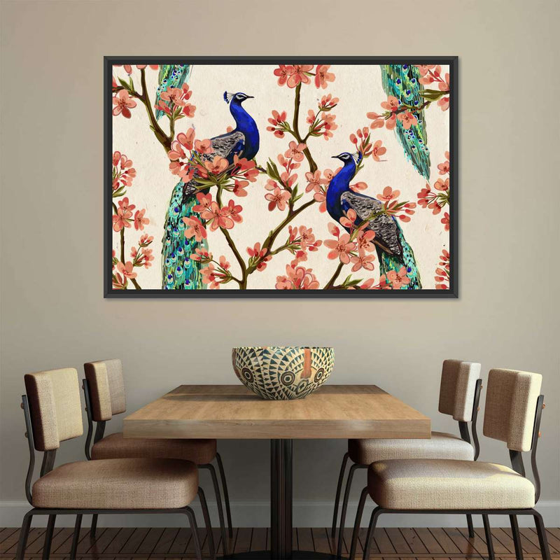 Royal Blue Peacocks Wall Art
