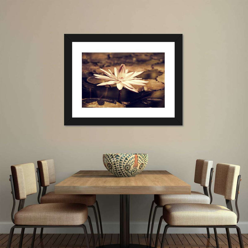 Sepia Lotus Flower Wall Art