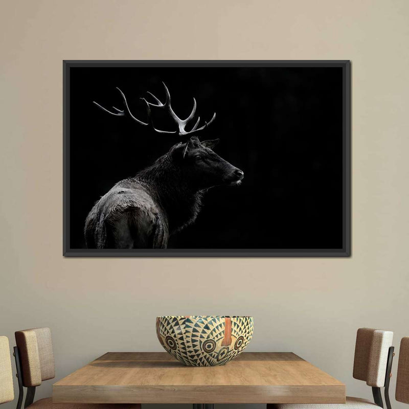 Monochrome Bull Elk Wall Art