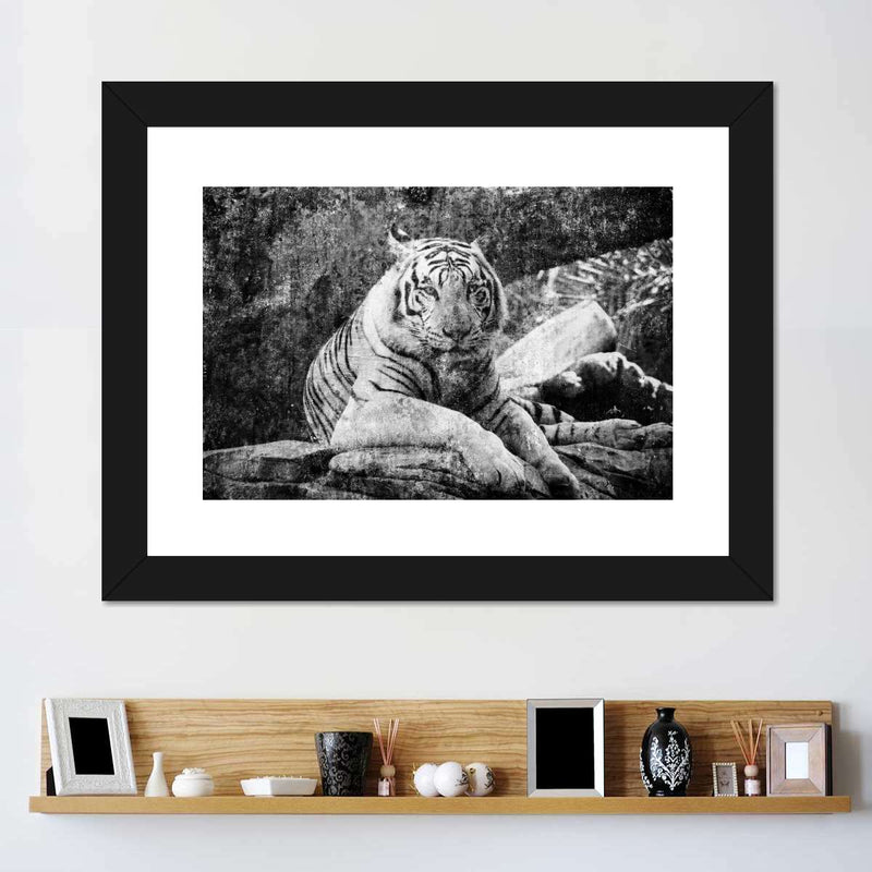 Textured White Tiger Wall Art
