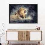 Misty Wild Lion Wall Art