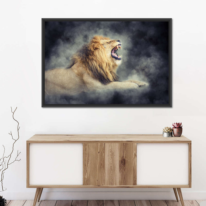 Misty Wild Lion Wall Art