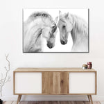 White Horse Couple Wall Art