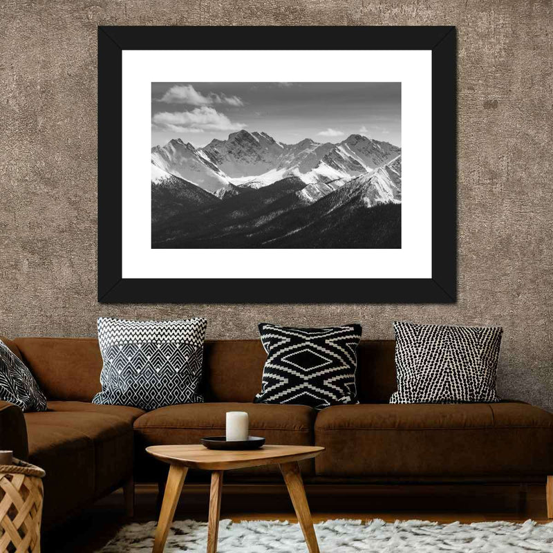 Monochrome Rocky Mountains Wall Art