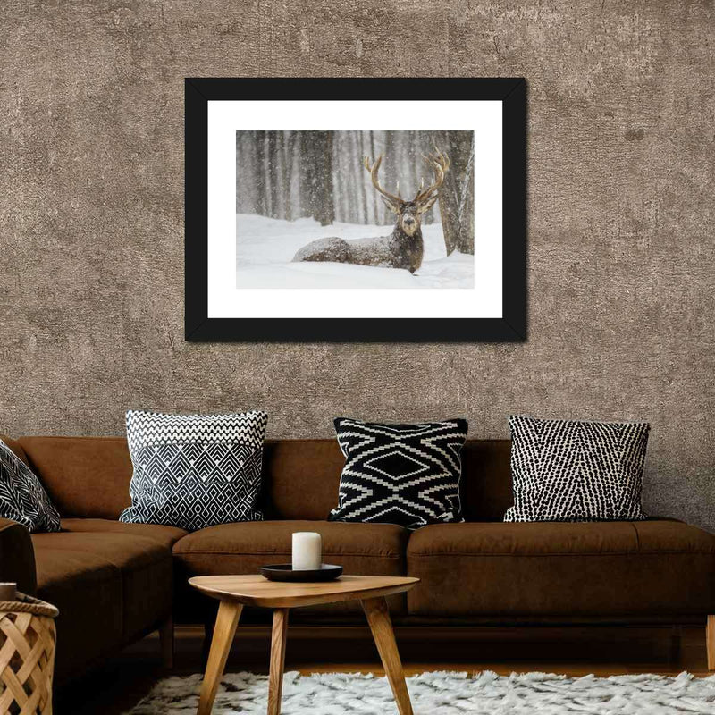 Snow Covered Elk Wall Art