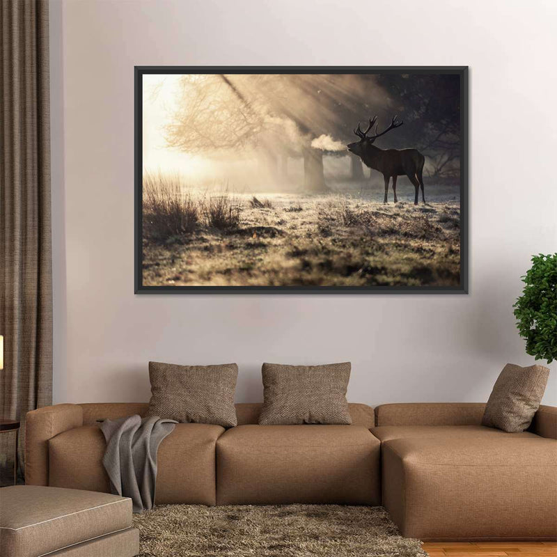 Wild Deer In Snow Wall Art