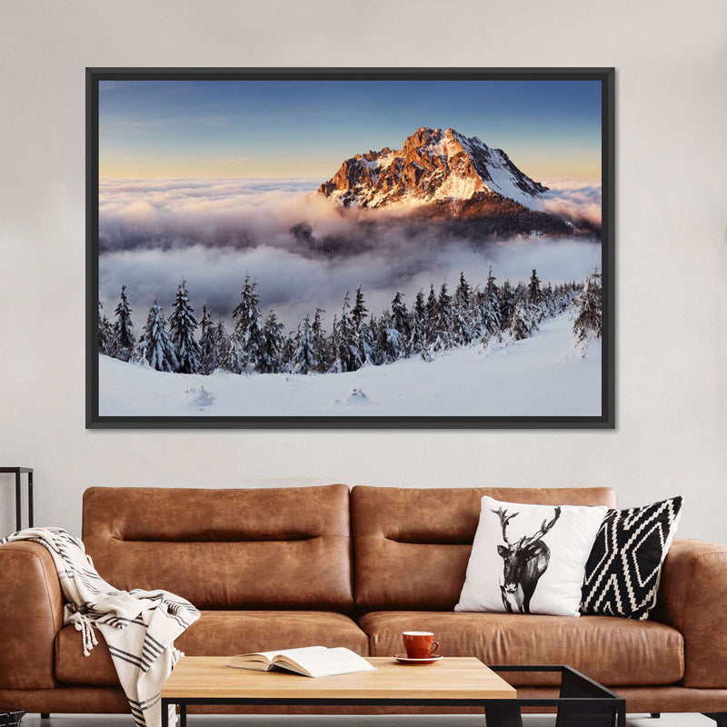 Snow Mountain Sunset Wall Art