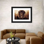 Grunge Lion Head Wall Art