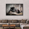 Lounging Black Panther Wall Art