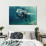Swimming Elephant Wall Art