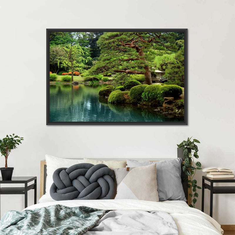 Zen Lakeside Bonsai Trees Wall Art