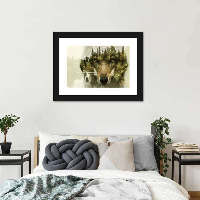 Wolf Head Silhouette Wall Art