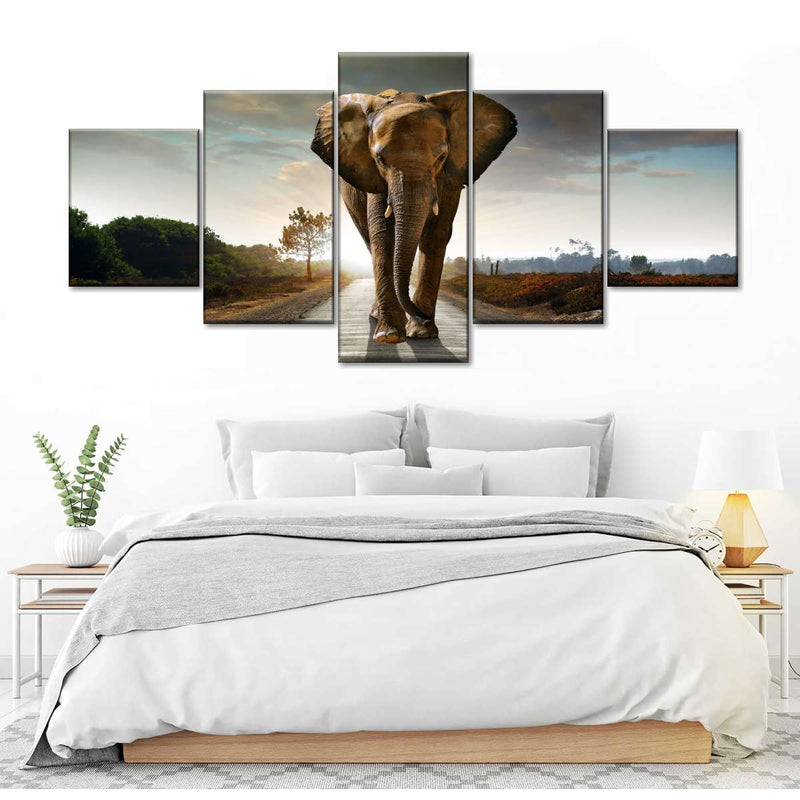 Walking Lone Elephant Wall Art