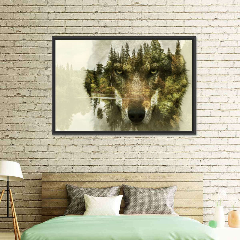 Wolf Head Silhouette Wall Art