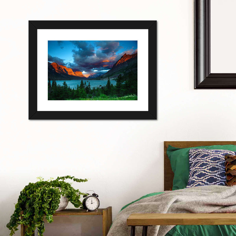 St. Mary Lake Dramatic Sunrise Wall Art