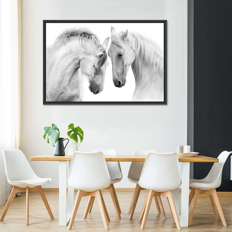 White Horse Couple Wall Art
