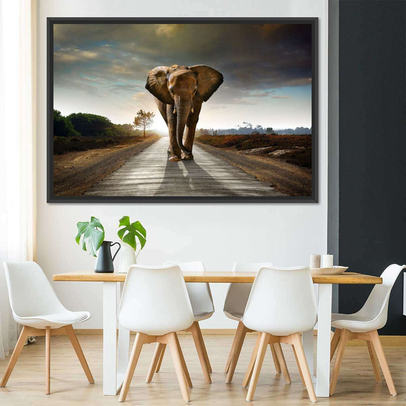 Walking Lone Elephant Wall Art