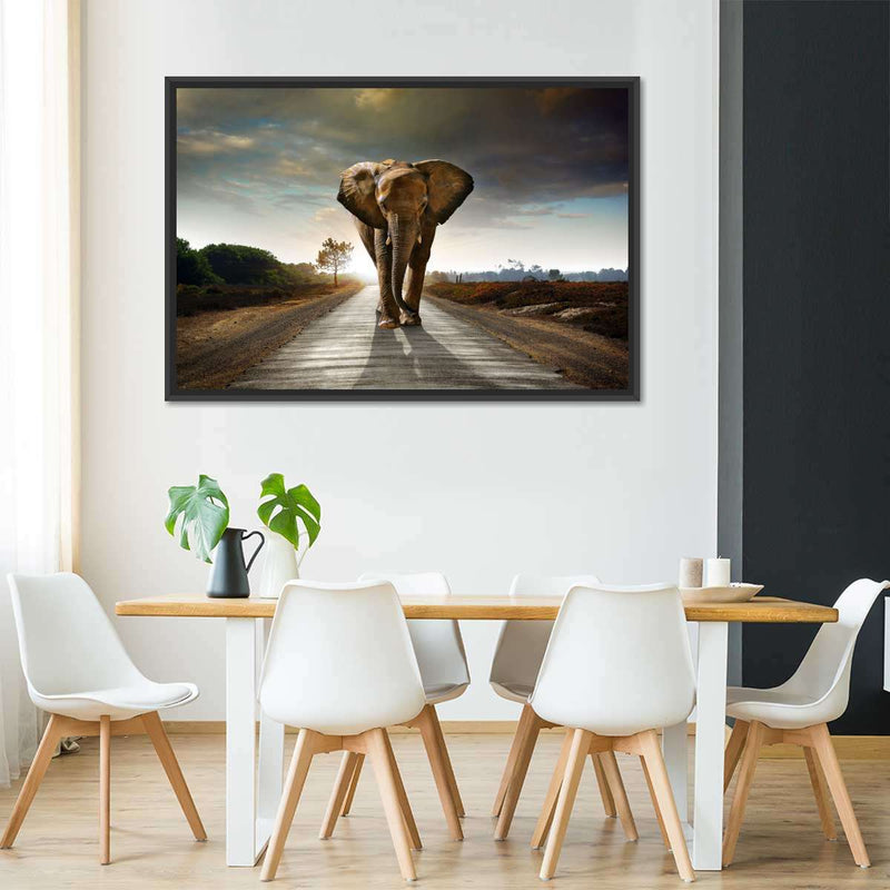 Walking Lone Elephant Wall Art