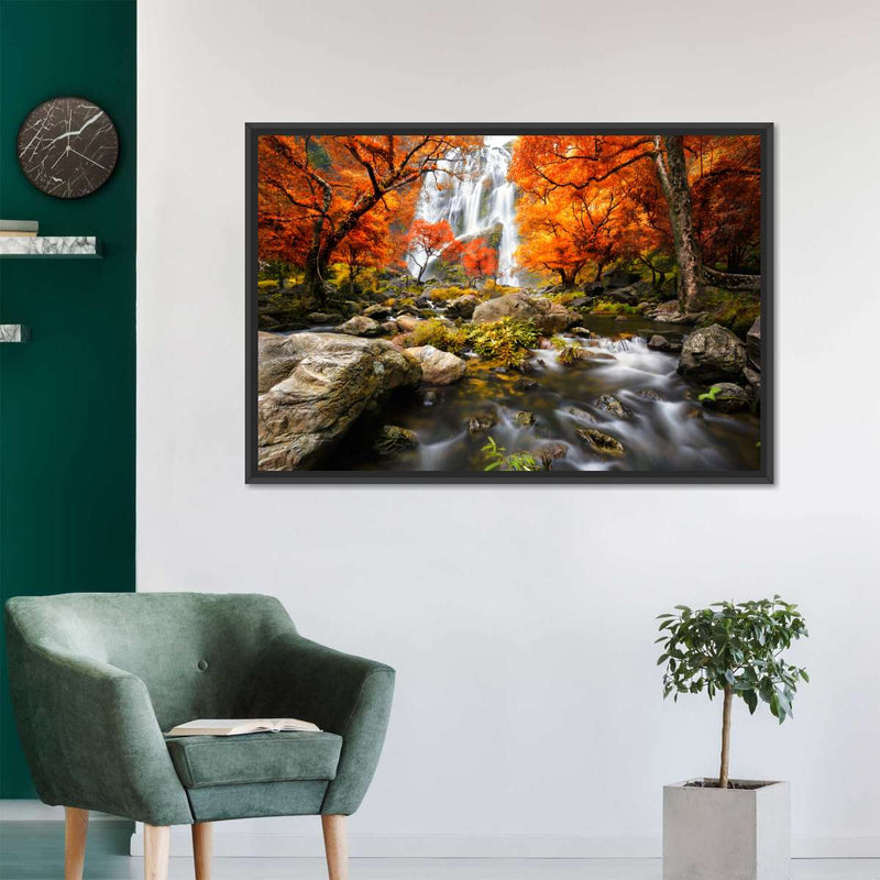 Stunning Autumn Waterfall Wall Art