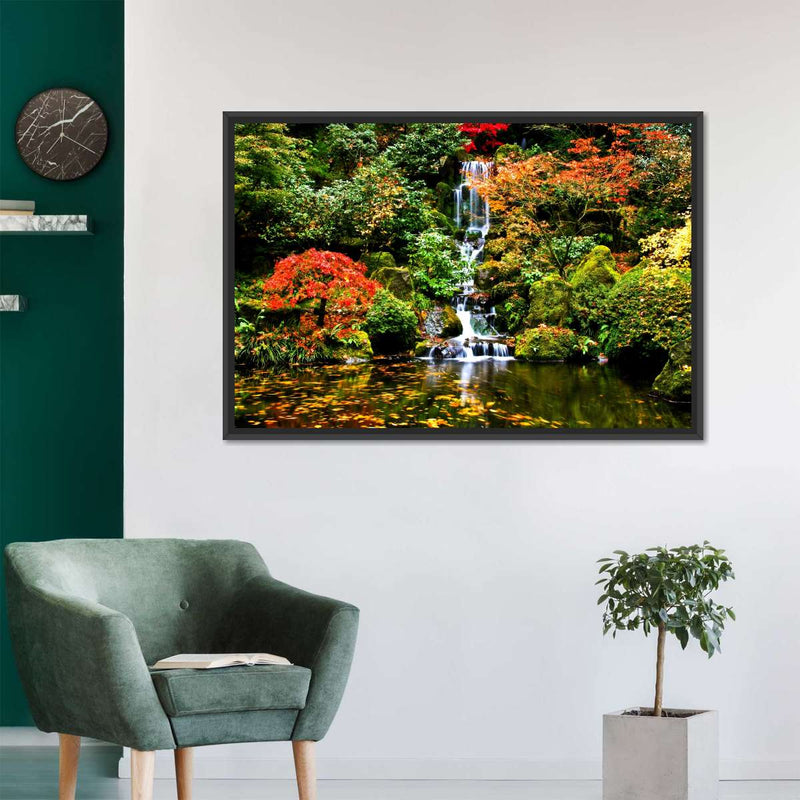 Mesmerizing Japanese Waterfall Wall Art