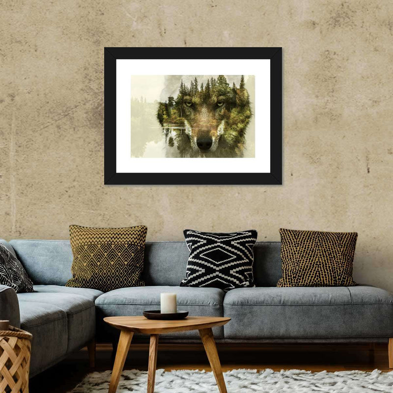 Wolf Head Silhouette Wall Art