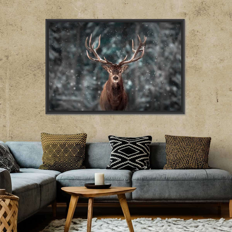 Snowy Noble Deer Wall Art