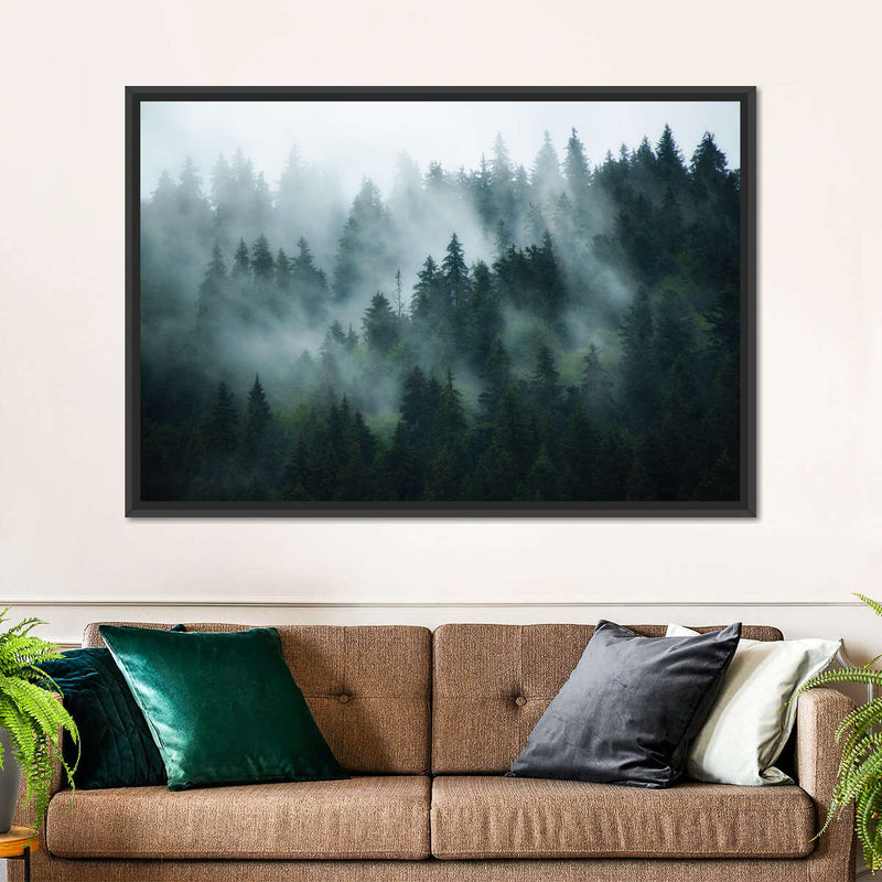 Misty Fir Forest Wall Art