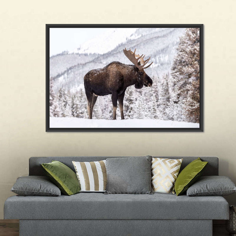 Snowy Moose Wall Art