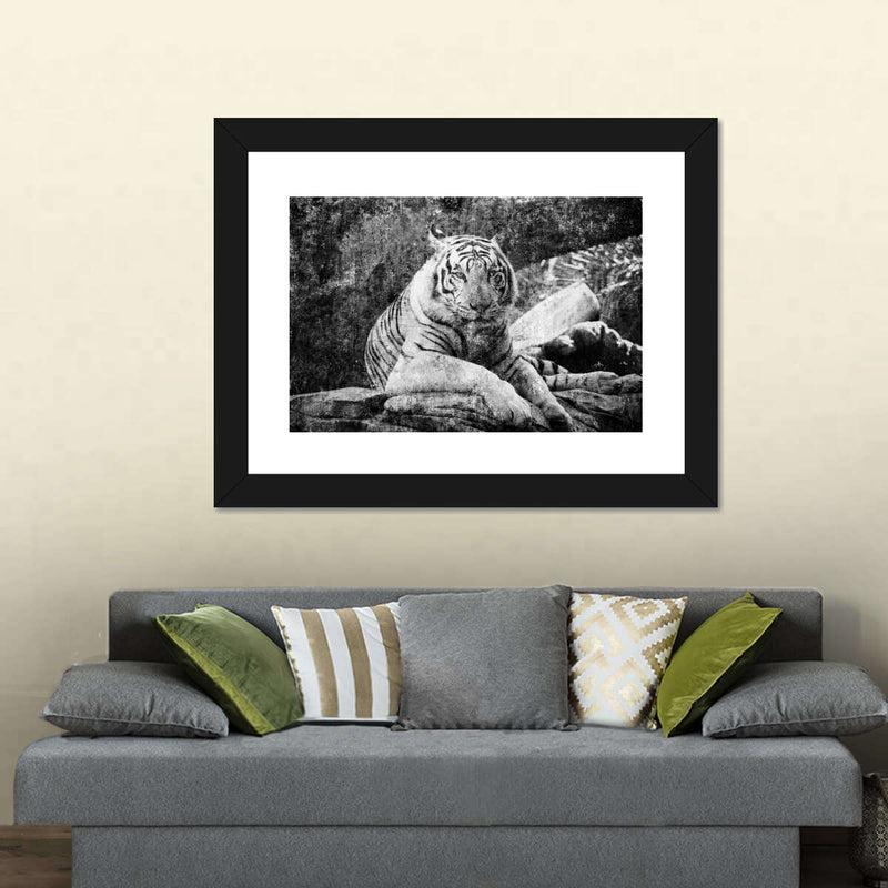 Textured White Tiger Wall Art