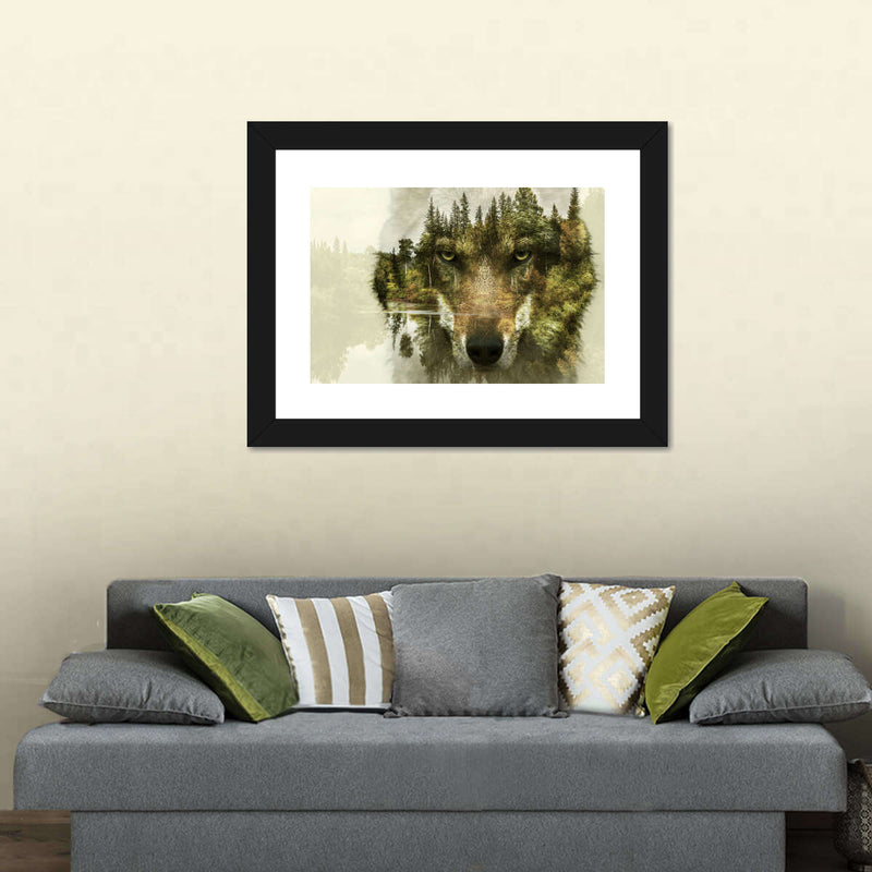 Wolf Head Silhouette Wall Art