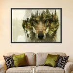 Wolf Head Silhouette Wall Art