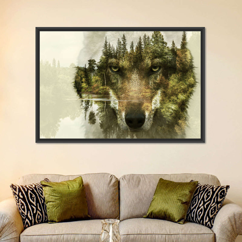 Wolf Head Silhouette Wall Art