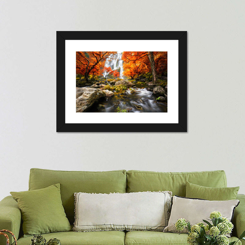 Stunning Autumn Waterfall Wall Art
