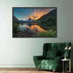 Swiftcurrent Sunset Lake Wall Art