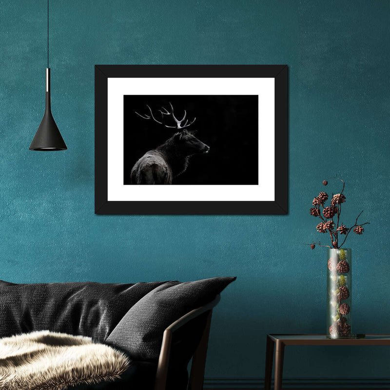 Monochrome Bull Elk Wall Art