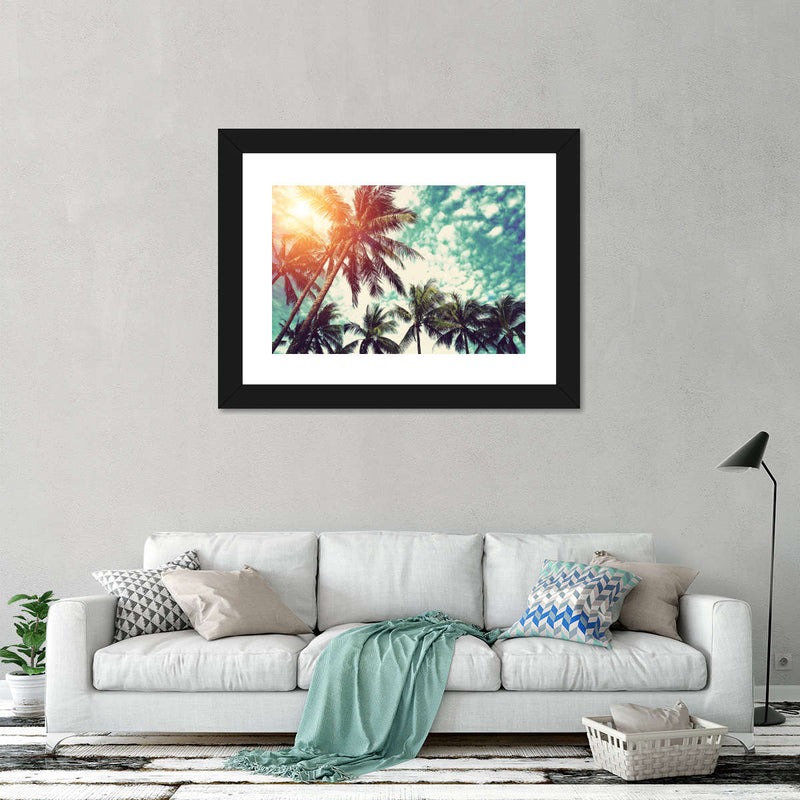 Vintage Style Palm Trees Wall Art