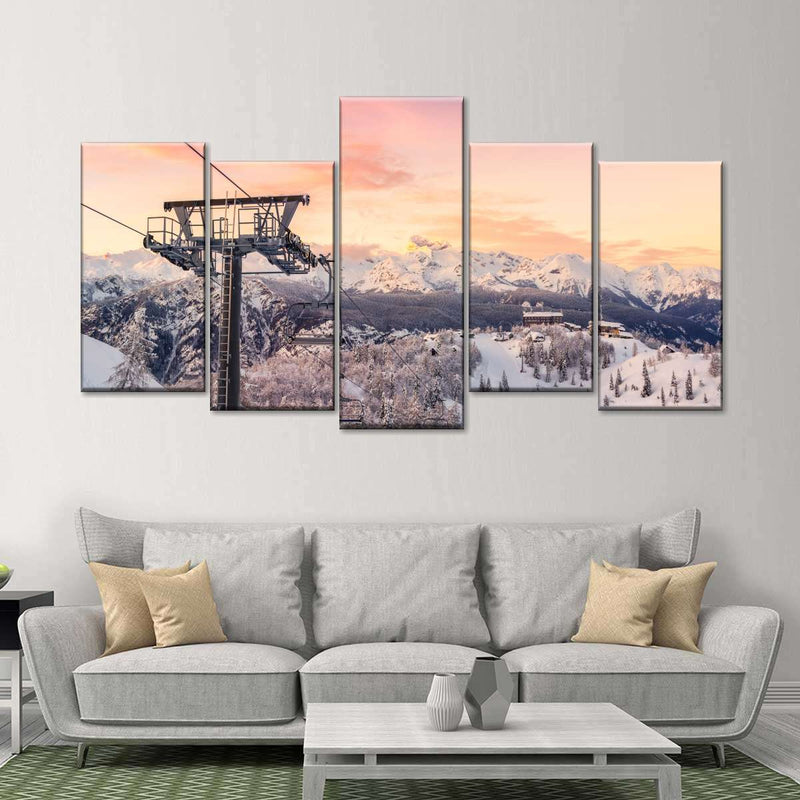 Skiing On Snowy Mountain Wall Art